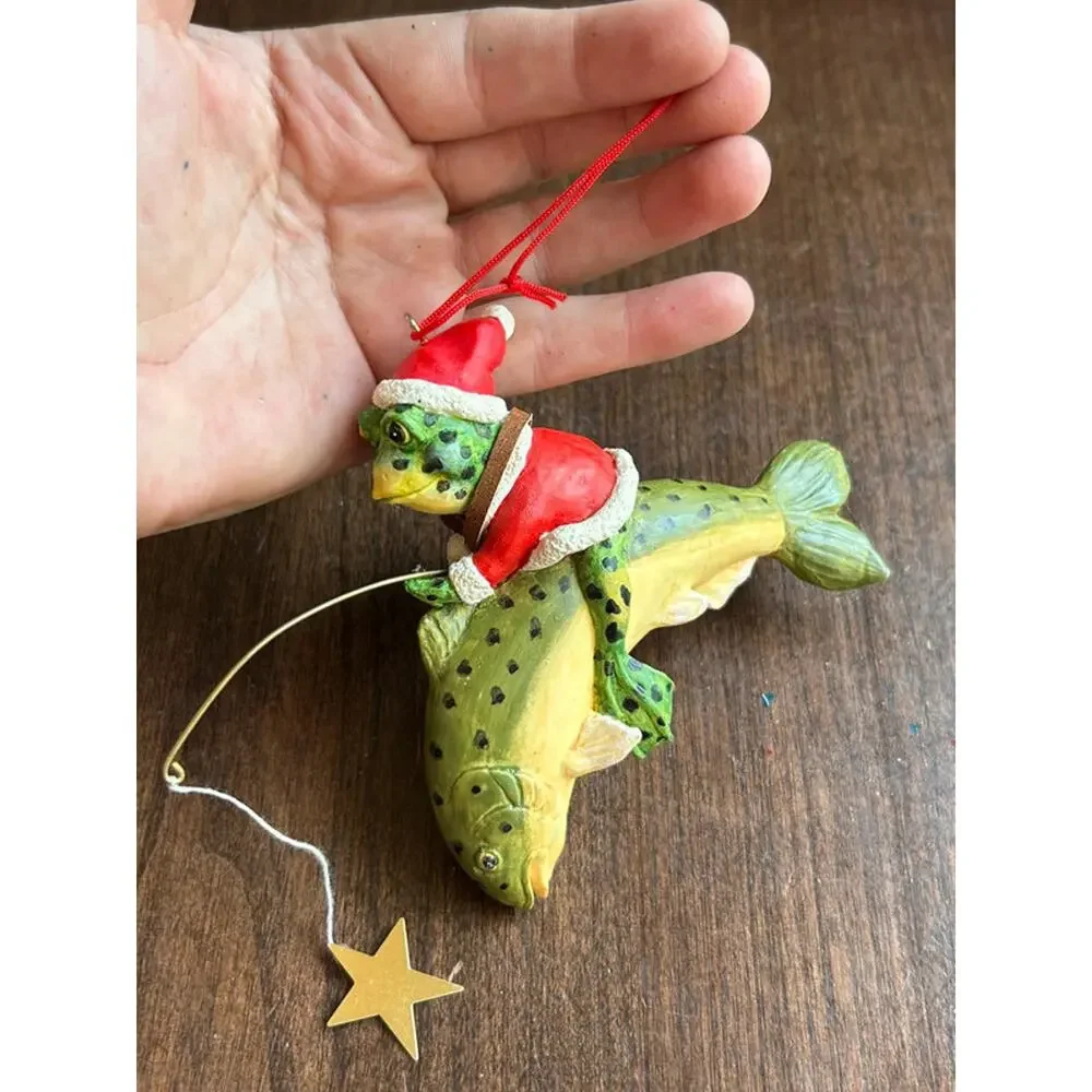 Stouffer brand Fishing Frog on a Fish ornament